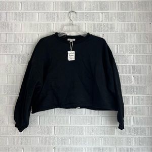 Cali Be | Cropped Cinched Sweatshirt in Black NWT